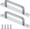 MIEGUIWOR 2St Schiebetürgriffe,Scheunentorgriff,Scheunentor Griff,Schiebe Türgriff Aluminium,Schiebetorgriffe, Schranktürgriff,Griffe für Scheunentor, Schiebetüren,Holztorschränke (180MM, silber)