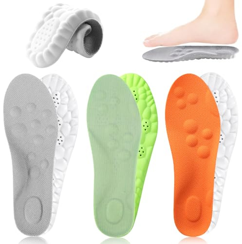 Plantillas Memory Foam Plantilla Fascitis Plantar 3 Pares Plantillas Pies Planos para Mujer y Hombre Insoles Pies Cavos Palmilhas Transpirables para Zapatillas Deportes Trabajo Botas (41-42 EU 265mm)
