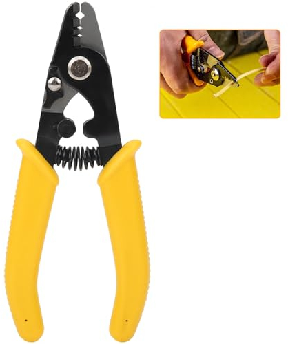 Alicates Pelacables Fibra Óptica Tres Orificios con Mango PVC,CFS‑3 Alicates Pelacables Electricista Alta Dureza Cables Sólidos y Trenzados,Herramienta Cortadoras Alambre y Alicates Corte,15,2cm Largo