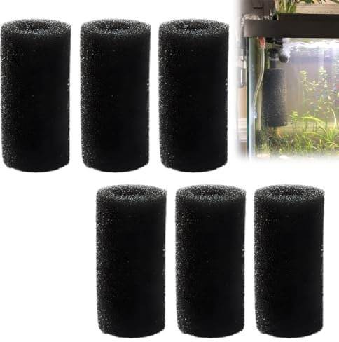 UEAVOID 6 Stück Aquarium Filterschwamm Vorfilter-Schwamm Aquarium Filter Zubehör Fisch Tank Filter Schutz Verhindert das versehentliche Einatmen von kleinen Fischen und Garnelen (75x40mm)