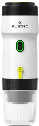 ALNOTEC Expresso Machine à Café Portable Electrique Auto Chauffante, 20BAR - 3 EN 1 Compatible Capsules NES, DG et Café Moulu - Chargeurs 220V, USB et Voiture - Rechargeable. BLANCHE