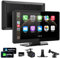 Carplay Display Android Auto Display mit 9 Zoll Touchscreen,Autoradio Kabelloses Carplay Bildschirm,Android Auto Bildschirm mit AUX/FM,GPS Navigation,Siri,Mirror Link,Bluetooth für alle Fahrzeuge