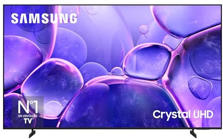 Samsung TV 65 Pouces Crystal UHD 65U8075F 4K Smart TV, Bluetooth, WiFi, Airplay, Crystal Processor 4K, HDR, Q-Symphony, Knox Security, Gaming Hub, Bixby, Applications opérateurs intégrées