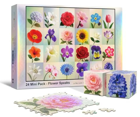 Flower Speaks, 24 Mini Pack Daily Puzzle, 1000 Pieces, Advent Calendar