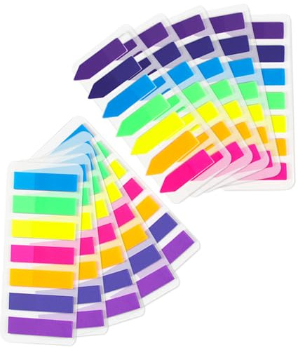 Index Adhésifs 1400 Pièces, Onglets Adhésifs Transparents Repositionnables, Marque Pages Index Couleur, Sticky Tabs Annotation Livre, Cahier, Agenda, Bureau, École, 10 Lots, 7 Couleurs