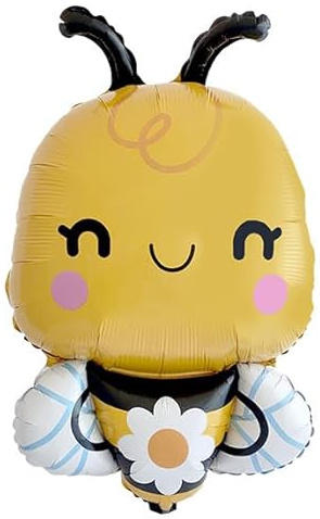 Palloncino Ape Decorativo, Gonfiabile in Mylar, Giallo e Nero, Design Kawaii con Ali, per Feste e Celebrazioni