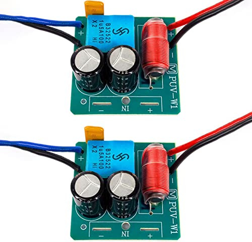 Qomcsrl 3X 60W Divisor de Frecuencia de Altavoz de Audio de 2 Vias Triple Bajo 2 Unidad Accesorio de Cruce