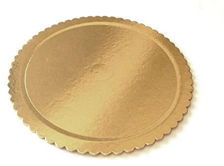 Dream' s Party Vassoio ALA Tondo Ø40cm - oro in cartone - Piatto Sottotorta con smerlo rigido circolare - portatorta - ideale per il trasporto di torte e dolci (Ø40cm)