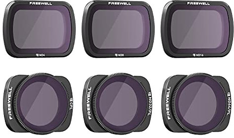 Freewell Budget Kit-Serie E-6Pack ND4, ND8, ND16, CPL, ND32/PL, ND64/PL Camera Lens Filter Kompatibel mit Osmo Pocket, Pocket 2