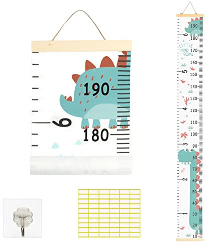 Matogle Messlatte Kind Dinosauier Messlatten für Baby- & Kleinkinderzimmer Wand Dekorationen Aufhängen Messleiste Kinder Größenmesser Geschenk zur Geburt für Kinder Mädchen Jungen (200cm x 20cm)
