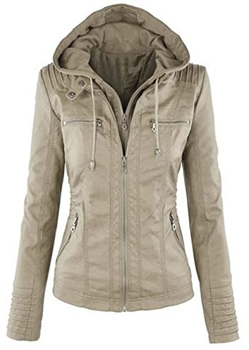 Mangas Largas Chaqueta De Cuero para Damas PU Chaqueta De Cuero para Mujeres Chaqueta Corta De Cuero Chaqueta para Mujeres Traje De Motocicleta