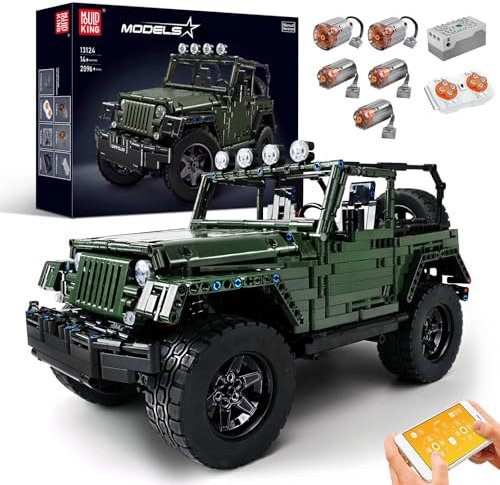 Mould King 13124D Technik Geländewagen Bausteine mit Motor, 2096 Teile APP Ferngesteuert Offroader Modell Klemmbausteine