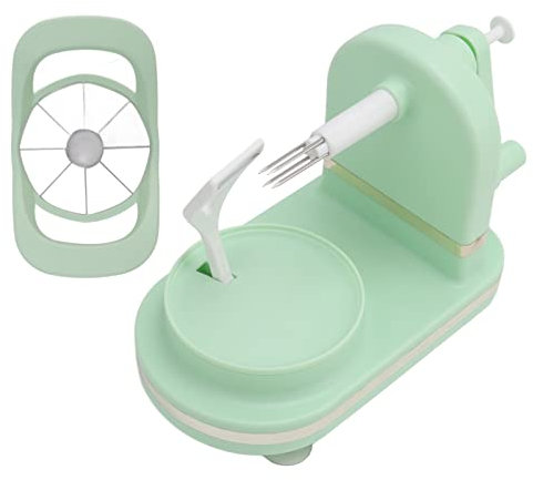 Éplucheur de Pomme à Manivelle, Machine à éplucher les Fruits Manuelle en PP et en Acier Inoxydable, éplucheur de Pomme (Vert clair)