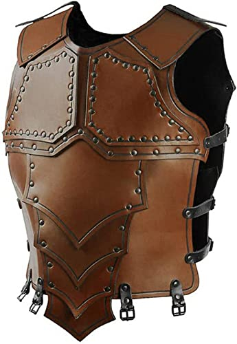 REMEK Armure De Poitrine Chevalier Armure Médiévale en Cuir Battle Gear pour Protection Poitrine du Dos Accessoire Dragon Échelle Plastron Style Rétro Gilet Armure