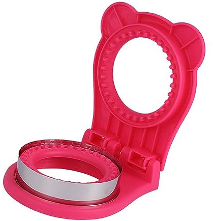 Fockety Taglierina per panini, Piastra Rotonda per panini in Acciaio Inox con Protezione per Le Mani, e affidabile, Facile da Pulire e Durevole per la Preparazione di panini (Rosa