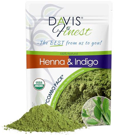 Davis Finest Pure Henna Indigo Haarfarbe 500g 250g Henna und 250g Indigo Natürliche Bartfarbe PPD frei Vegan