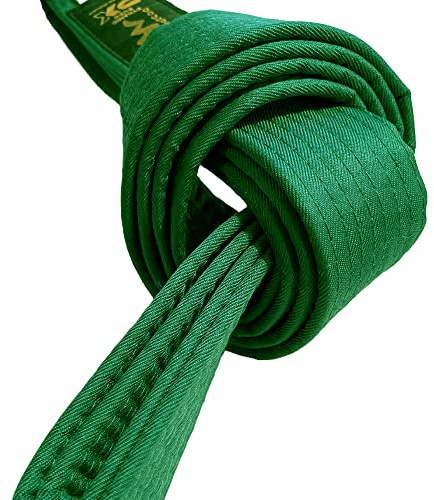 TEKKA BUDO Kampfsport Gürtel Grün - 220 cm x 4 cm - Grüngurt für Karate, Judo, Taekwondo, Jujutsu, Kickboxen, Ninjutsu
