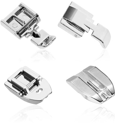 4 piedini per macchina da cucire elettrica domestica, piedino per cucire, accessorio multifunzione per macchina da cucire, base con cerniera invisibile, accessorio universale per macchina da cucire