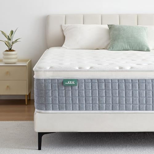 SZSL INDULGE IN COMFORT Matelas 160x200 20cm Épaisseur,Matelas Hybrid Mousse Mémoire de Forme Ressort Ensachés,7 Zones de Confort, Parfait Soutien, Fermeté Moyenne et Respirable