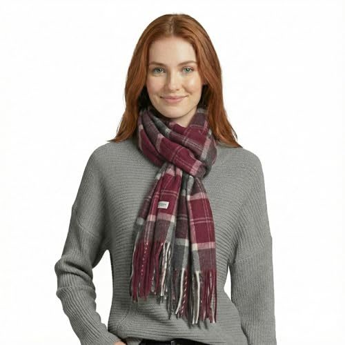 Basic Sense Women's Winter Scarf - Soft Faux Wool Tartan Plaid Neck Warmer