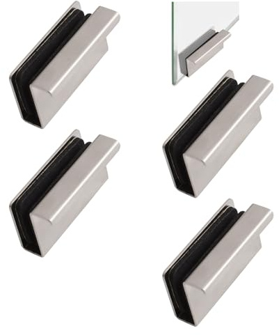UFURMATE Glasdörrhandtag 4 st skåpfingrar draghandtag silver glas fingerkant dra dolda handtag för låda, skåp, möbler