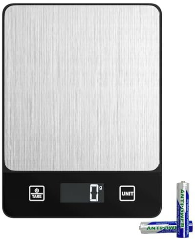 Newaner 10kg/1g inox bilancia cucina digitale elettroniche con LED display e funzione tara, bilance di precisione spegnimento automatico con 6 unità, pesatura cibi per cottura, cottura, miscelazione