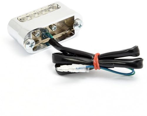 Dock66 Motorcycle Parts Kennzeichebeleuchtung LED Chrom, ECE Motorrad-, Quad-, Trike Kennzeichen