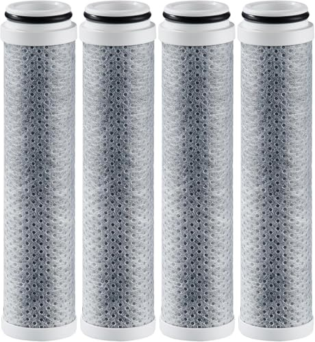 Cobbe Pack de 4 Filtros de Repuesto para Alcachofa de Ducha, Sistema de Filtro de Ducha de Carbono 2.0, Suavizante de Agua, Perlas de Filtro de Agua Dura, Reduce la Piel