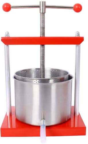 Cheese Press, Manual Fruit & Wine Press, Stainless Steel Food Press Machine for Juice, Olive Oil & Herb Extraction, 2026 Upgrade for Home & Kitchen (1.6 Gallon)