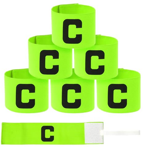 6 Stück Kapitänsbinde Kinder, Fußball Kapitänsbinde Verstellbare Kapitänsbinde Kinder Fussball, Grün Spielführerbinde Elastic Kapitänsbinde Fussball Für Fußball, Rugby Hockey Verschiedene Sportarten