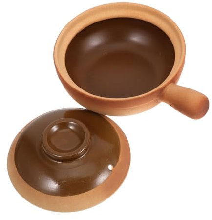 TOPPERFUN Pot En Argile Coréen 600 Ml Petit Format Couvercle Casserole Traditionnelle En Terre Cuite Pour Cuisson, Mijotage Et Friture Pour Repas Familiaux Et Sorties Marmite Portable Polyvalente