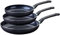 Fackelmann 9429650 Set de 3 poêles antiadhésives revêtement céramique 24, 28 et 30 cm sans PFAS, sans PFAS, alu, tous feux, induction, Aluminium, Noir, Vert, 24, 28 et 30 cm