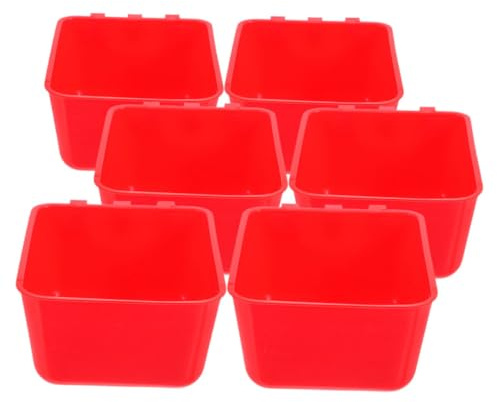 Toddmomy 6 Pièces Bol à Eau Nourriture Suspendu pour Oiseaux et Petits Animaux de Rouge Bol Alimentation Épais pour Oiseaux et Poules Capacité Adéquate et Installation Facile pour Usage