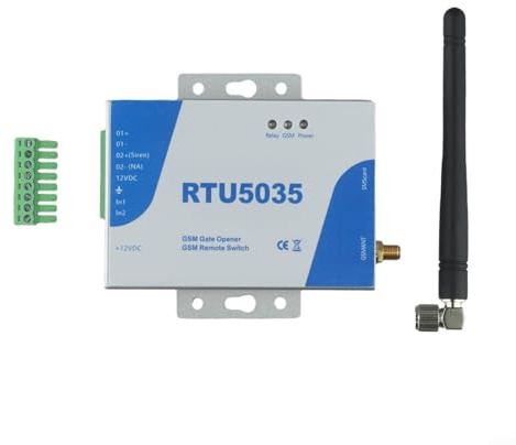 Zilimontt Rtu5035 Telecomando Wireless Garage App Opener Interruttore Gsm con Antenna 999 Autorizzazione Utente Relè Controllo Cancello Allarme Antintrusione Compatibile Avere Porte Garage