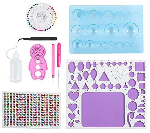ANKROYU Kit di strumenti professionali per quilling di carta Set completo per artigianato fai-da-te con modelli di strumenti con intaglio per principianti, adulti, progetti artisti