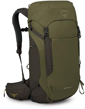 Osprey Kestrel LT 35L Men's Backpacking Backpack - Lightweight Hiking & Camping Bag with Waterproof Raincover, Moss Green