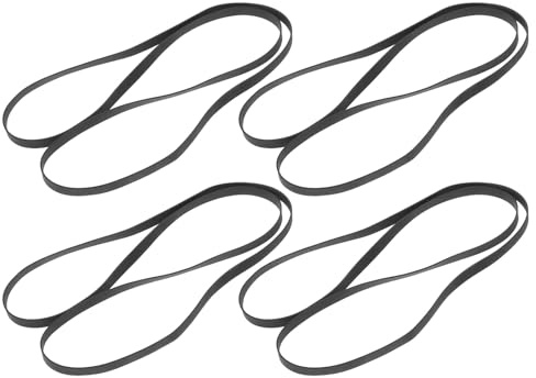 TOYZFRIENDY 4 Correas de Transmisión de Goma Negra para Tocadiscos Vintage, Compatibles y Fáciles de Instalar, Ideales para Reparación y Reemplazo de Platos Giratorios