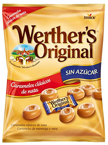Werther's Original - Caramelos toffee de mantequilla y nata sin azúcar, 1 Pack x 90g