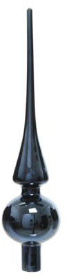 Julgransspets 26 cm, glas, trädspets, julgransspets (glänsande nattblå)