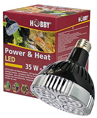 HOBBY Terraristik Power & Heat I 18 W I LED Strahler mit Wärmefunktion für Terrarien I Terrarium Wärmestrahler I LED-Lampe zur Abgabe von Licht und Wärme I Wärmelampe für Reptilien & Amphibien