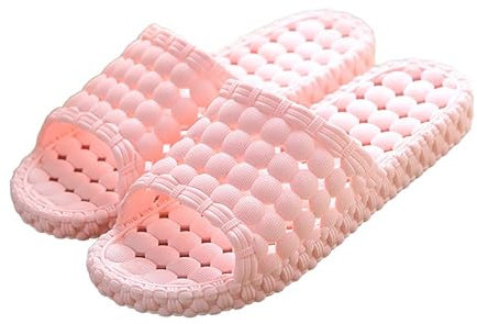 BININBOX Chaussons Femmes Salle de bains Intérieur Douche Fixation Solide Sandale Piscine (EU 37-38 (Fabri.38/39), Rose)