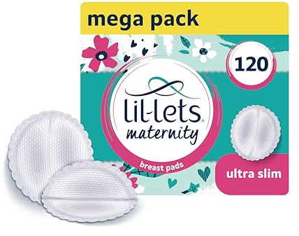 Lil-Lets Nursing Pads – 120 Individually Wrapped, Ultra-Thin, Absorbent & Fragrance-Free – Comfort & Protection for Nursing Moms Postpartum –Maximum Adhesion for Leak & Chafing Nipple Protection