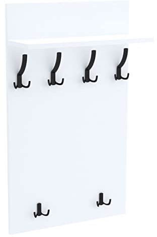 AKKE 120x60 | MAXI Garderobenpaneel Wandgarderobe Garderobe Wandpaneel Kleiderstange SCHWARZ | WEISS