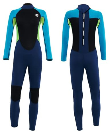 Summshall Kids Wetsuit, 2mm Neoprene Youth Thermal Swimsuit Keep Warm UPF50+ Full Length Wet Suits for Boys Girls Spearfishing,Snorkeling,Surfing, Swimming, Diving