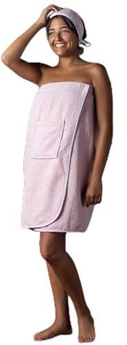jilda-tex Saunakilt Saunatuch Unisex (S-M) Damen Herren 100% Baumwolle Frottee Velours 70x140 cm (Pink)