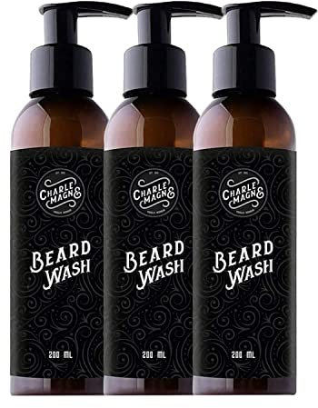 Charlemagne Bartshampoo für Männer - 3 x 200 ml, Mediterranean Breeze-Duft - Bartshampoo Herren & Bartpflege Set mit Leave-in Conditioner & mildem Duft - weiche Bartpflege Made in Germany