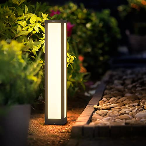 Linkmoon Landscape Path Light, 32 Modern Outdoor LED Luxury Bollard Lighting with IP54 Waterproof for Lawn Courtyard Driveway Pathway Decoration