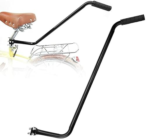 Bike Learning Push Handle Parent Handle Safety Pole Bar Stabilisers for Childs Bike Grab Handle Bicycle Steerer Control Steel Non- slip Safety Grip For Children Learn Cycling Auxiliary Tool