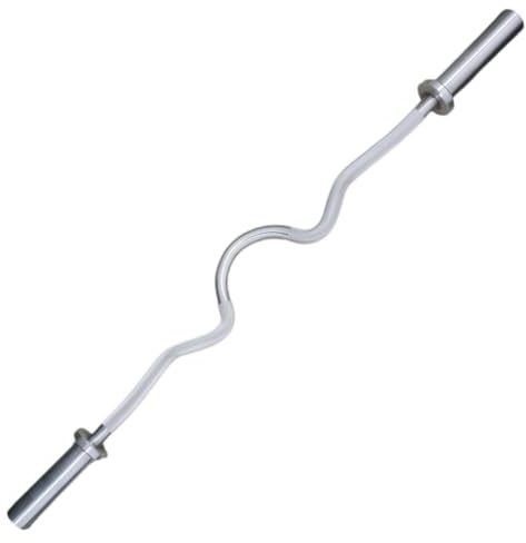 BSFIT® Barra Pesas W Olímpica 120 cm | Soporta hasta 250 kg | Compatible con Discos Bumper Profesionales | Barra Pesas para Musculación, Press Banca, Halterofilia y Gimnasio