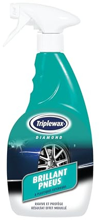 Triplewax Diamond Brillant Pneus 500 ML - Traitement des pneus pour Un Aspect mouillé, Brillance Durable du Caoutchouc, Protection UV, prévention des Fissures, pulvérisation Rapide pour pneus à Sec